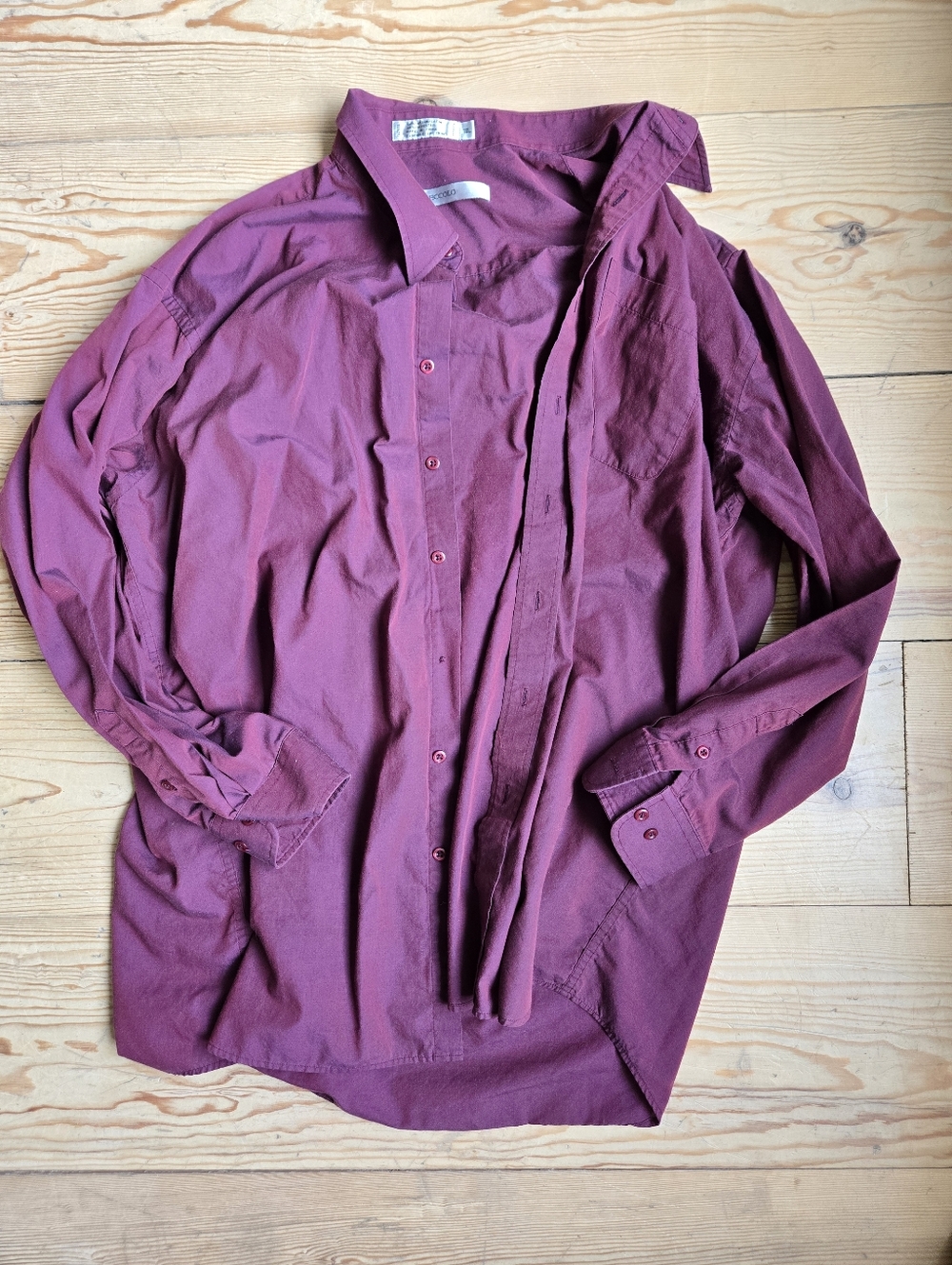 Boccolo Burgundy Button Front Dress Shirt Men’s 18L
